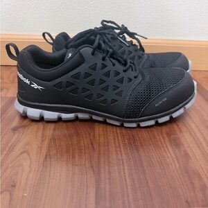 Reebok Safety Toe Work Shoes Black Size 10.5–11 Excellent Condition
